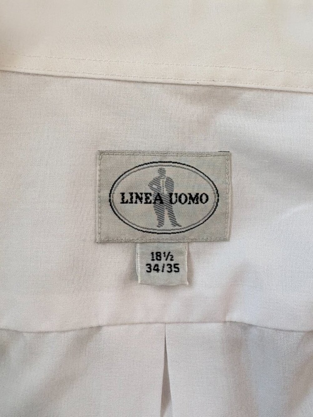 Line A Uomo White Long Sleeve Dress Shirt 18.5 34/35 Professional RN 99641 - Picture 4 of 6